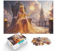 Golden Queen on Throne, Jigsaw for Adults, 1000 Pieces, 1000pcs (40x28cm) | For relaxed holiday time, this adult jigsaw puzzle with 1000 pieces offers a screen-free activity for the Christmas break.
