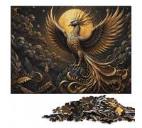 Golden Queen Phoenix Wings Wooden Jigsaw Puzzle 500 Pieces, Adult Puzzle | A hands-on home pastime - less screen time at home during indoor leisure.