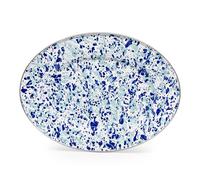 Golden Rabbit Enamelware - Ocean Swirl Pattern - 12 x 16" Oval Platter
