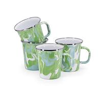 Golden Rabbit Enamelware - Set of 4-16oz Latte Mugs (Modern Monet)
