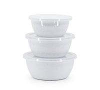 Golden Rabbit WW30 Enamelware Solid Nesting Bowl, Steel, White | Mixing, Serving & Storage Bowls, Carbon Steel Core with Porcelain Enamel Finish, Stainless Steel Rim for Durability