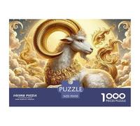 Golden Ram in Clouds 1000 Pieces Puzzle for Adults & Kids | Detailed -Golden Ram on Clouds Impossible Hard Challenging Great Gift Idea70x50cm/1000pcs