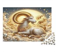 Golden Ram Jigsaw Puzzle Cloudy Sky 1000 Pieces Recycled Paper Adults Jigsaws Family Educational Game Home Decoration Women Men 70x50cm/1000pcs