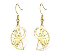 Golden Ratio Earrings Fibonacci Sequence Earrings for Math Lover Geometric Spiral Jewelry Graduation Mathematician Gift for Women Girls (Gold Fibonacci Earrings)