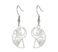 Golden Ratio Earrings For Math Lover Fibonacci Spiral Dangle Drop Earrings Fibonacci Numbers Jewelry Sacred Geometry Math Gifts for Women Math Teacher Architect Mathematician (silver 2)