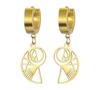 Golden Ratio Earrings For Math Lover Fibonacci Spiral Dangle Drop Earrings Fibonacci Numbers Jewelry Sacred Geometry Math Gifts for Women Math Teacher Architect Mathematician (gold 3)