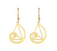 Golden Ratio Earrings For Math Lover Fibonacci Spiral Dangle Drop Earrings Fibonacci Numbers Jewelry Sacred Geometry Math Gifts for Women Math Teacher Architect Mathematician (gold)
