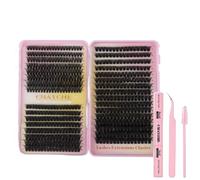 Golden Ratio Mixed Design Thick Curled Up Styles False Eyelashes with Ultra Large Capacity Long-Lasting Color DIY Convenient Single Cluster Design