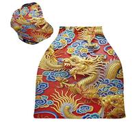 Golden Red Dragon Art Stretchy Baby Car Seat Cover,Canopy Nursing Covers,Soft Breathable Windproof Scarf Changepad for Winter Infant Breastfeeding Boys
