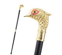 Golden Red Eyed Eagle Walking Cane, Fashion Decorative Walking Stick Gentleman Elegant Cosplay Cane Knob Crosier 93cm
