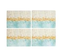 Creative Tops Golden Reflections Printed Large Cork-Backed Placemats, 40 cm x 29 cm - Gold (Set of 4)
