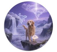Golden Retriever 1000-Piece Circular Puzzle Featuring Pet Dog, Just The Right Level of Challenge, Great for Group Activities 1000pcs (67.5x67.5cm)