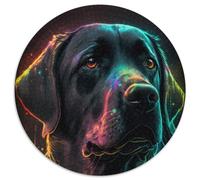Golden Retriever 1000 Piece Jigsaw 1000 Piece Round Jigsaw Family Game Night, Home Decor & Brain Training Gift 67.5x67.5cm
