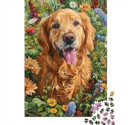 Golden Retriever 1000 Piece Jigsaw Puzzle for Adults-Puzzles Teenagers Wooden Puzzles- Relax Puzzles Games-Brain Teaser Puzzle 1000pcs (75x50cm)