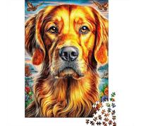 Golden Retriever 1000 Piece Jigsaw Puzzle for Family - Fun Challenge for Adults & Kids, 38x26cm/1000pcs