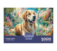 Golden Retriever 1000 Piece Jigsaw Puzzle with Whimsical Design - A Charming Challenge for All Ages And Beautiful Home Decoration 52x38cm/1000pcs