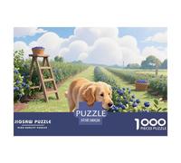 Golden Retriever 1000 Piece Jigsaw Puzzles for Adults Pet Dog Whimsical Challenge Colourful Educational Games 38x26cm/1000pcs