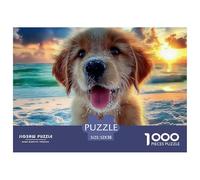 Golden Retriever 1000 Piece Pet Dog Jigsaw Puzzles Handwork Challenging Puzzle Educational for Challenging Family Activity Games Colorful Hard Puzzle for 52x38cm/1000pcs Family Decorations