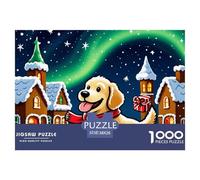 Golden Retriever 1000 Piece Puzzles Age 14+ for Adults Pet Dog Whimsical Challenge Colourful Creativity Gift Giving 100% Recycled Cardboard Jumbo 38x26cm/1000pcs
