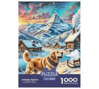 Golden Retriever 1000 Piece Puzzles Age 14+ for Adults Whimsical Challenge Colourful Creativity Gift Giving 100% Recycled Cardboard Jumbo 38x26cm/1000pcs