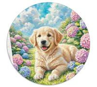 Golden Retriever 1000 Piece Round Jigsaw Puzzle Creative Dog Seeking A Challenging And Relaxing Activity Games for Adults And Kids 1000pcs (67.5x67.5cm)