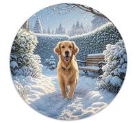 Golden Retriever 1000 Piece Round Jigsaw Puzzle Creative Dog Seeking A Challenging And Relaxing Activity Games for Adults And Kids 1000pcs (67.5x67.5cm)