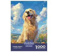 Golden Retriever 1000 Pieces Jigsaw Puzzles Cute Animal Family PuzzleGame Staycation Kill Time Home Decoration Birthday Gifts Age 14+ ForAdults 70x50cm/1000pcs