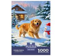 Golden Retriever 1000 Pieces Jigsaw Puzzles Cute Jigsaw Puzzles for Kids Staycation Kill Time Home Decoration Puzzle Gifts for Women Age 14+ ForAdults 70x50cm/1000pcs
