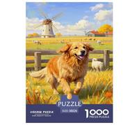 Golden Retriever 1000 Pieces Jigsaw Puzzles Cute Puzzle for Adults Staycation Kill Time Wall Decoration Educational Games Gifts Age 14+ ForAdults 38x26cm/1000pcs