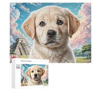 Golden Retriever 500 Piece Jigsaw Puzzles Suitable Adults Children Cute Pet Jigsaws Weekend Family Vibrant Colourful Challenge Stress Relief 500 PCS