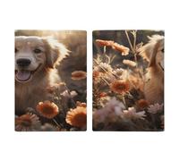 Golden Retriever And Flowers Passport Holder Ultra Slim PU Leather Travel Document Organizer Compact Premium International US Passport Protector Cover for Women Men