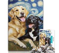 Golden Retriever And Labrador Jigsaw Puzzles for Adults Teenagers Jigsaws Puzzle,Pattern Assembly Fun at Home Activities,Birthday Present,Travel Gifts (38x26cm)