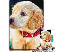 Golden Retriever Artistic Wooden Jigsaw Puzzle 300 Pieces for Adults | Piece-by-piece progress - a clear build method on weekends.