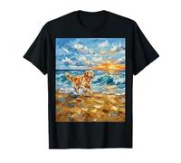 Golden Retriever at The Beach Coastal Seaside Dog T-Shirt