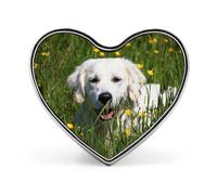 Golden Retriever Badge Brooch Heart Shaped Collar Pin for Bag Jacket Clothes Accessories