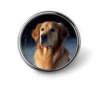 Golden Retriever Badges Circle with Button Design, Personalized Picture Pin Brooches, Round Badge Holders for Decorate Hat Shirt Clothing Bag Accessories