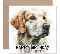 Golden Retriever Birthday Card for Men Women - Dog Breeds - Happy Birthday Card for Colleague Nan Friend Daughter, 145mm Bday Greeting Cards