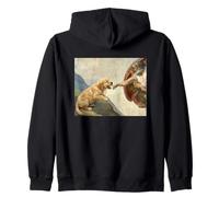 Golden Retriever biting God's Hand Funny Golden Retriever Zip Hoodie