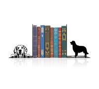 Golden Retriever Bookends Decor - Gifts with Black Modern Bookends, Decorative Bookends for Shelves - Unique Book Stopper for Shelves (Golden Retriever)