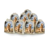 Golden Retriever Bunches Pocket Cotton And Hemp with Drawstring 8 Pieces Reusable Gift Bags Jewelry Pouch for Wedding DIY Craft Party (4.9 X 6.7 Inch)