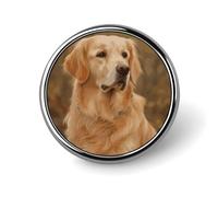 Golden Retriever Button Pins - Personalized Round Badges for Women Men Custom Photo Buttons for Backpack Cloth Decoration Souvenir Gifts, Metal Badge Brooch Party Costume Accessory