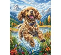 Golden Retriever by Stream 300-piece Jigsaw Puzzle Bundle Wild Animal Family Puzzle Lovers Brain Training Mindful Activity Spring Rigid Cardboard 300 PCS