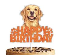 Golden Retriever cake toppers for dog cakes are an ideal choice for pet birthday parties, offering dog lovers the joy of cute Golden Retriever statues and festive cake accessories