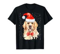 Golden Retriever Christmas For Women With Santa Hat Xmas Dog T-Shirt