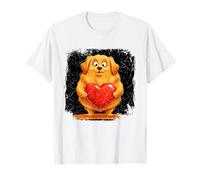 Golden Retriever Chubby Holding a Heart Valentines Day T-Shirt