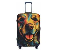 Golden Retriever Colorful Vector Elastic Travel Luggage Cover Suitcase Protector, Print Suitcase Baggage Cover Anti-Scratch