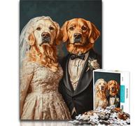 Golden Retriever Couple 1000 Piece Jigsaw Puzzle for Adults And Teenagers,for Educational Game Challenge Toy for Is Ideal As A Gift for The Whole Family (38x26cm)
