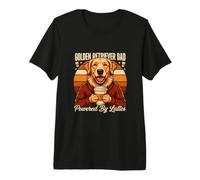 Golden Retriever Dad Powered By Lattes Coffee Premium T-Shirt