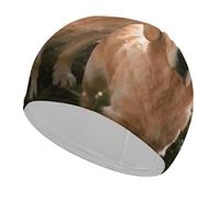 Golden Retriever & Daisy Swim Cap High Elasticity Anti Slip Waterproof Comfortable Swim Hat Bathing Cap for Men Women