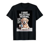 Golden Retriever Decor Selective Hearing Golden Retriever Value Graphic T-Shirt, Men, Black, M